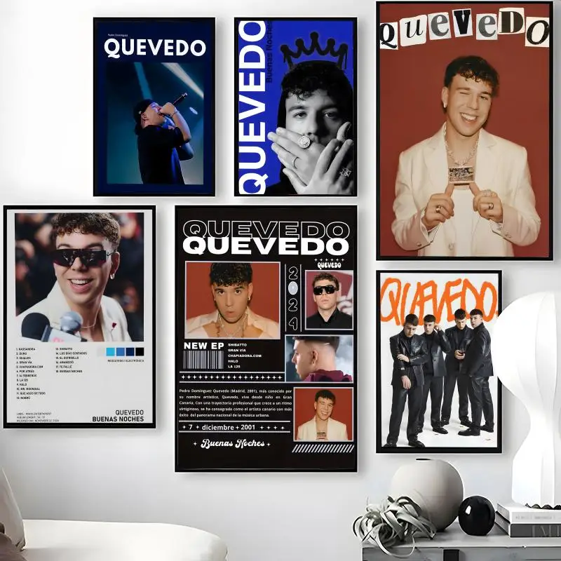 Singer Q-Quevedo Poster Waterproof Self-Stick Wall Art Stickers, Removable Wall Decor for Living Room and Bedroom