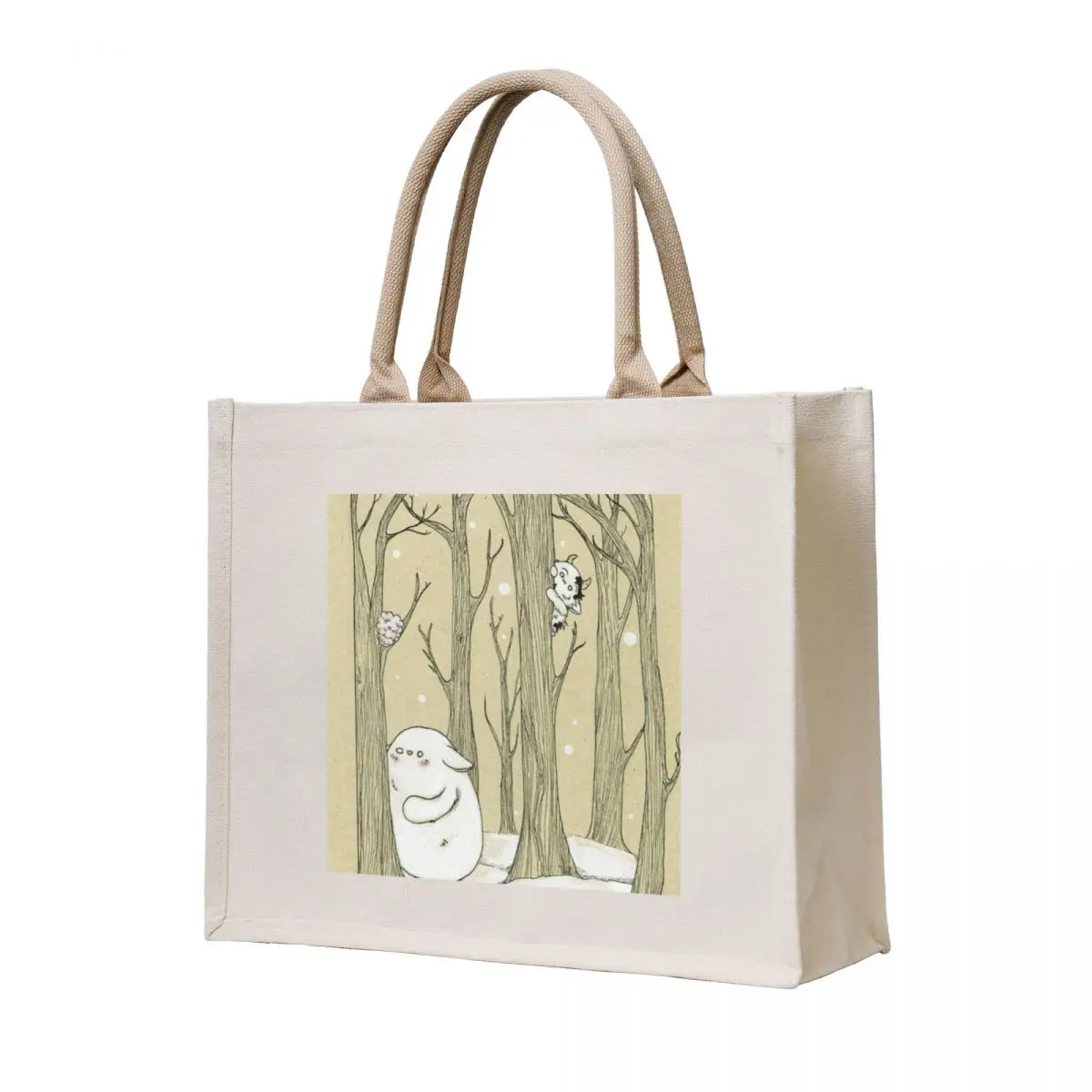 

Snowy Hide and seek Tote Bag custom fabric bag Women bags shopping bag logo personalized tote