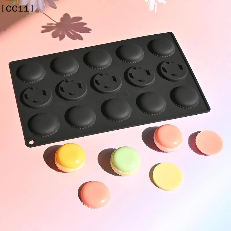Molde de silicona para macarrones de 15 cavidades, molde para pasteles de mousse, chocolate, galletas, repostería, molde para hacer velas de aromaterapia〔CC11〕
