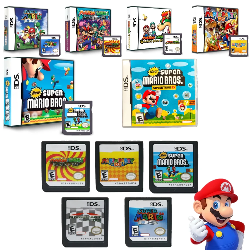 미국 마리오 시리즈 DS 게임 카드 싱글 카드 카트리지 박스 게임 카드 게임 컬렉션 소년 선물 NDS NDSL 3DS 2DS용
