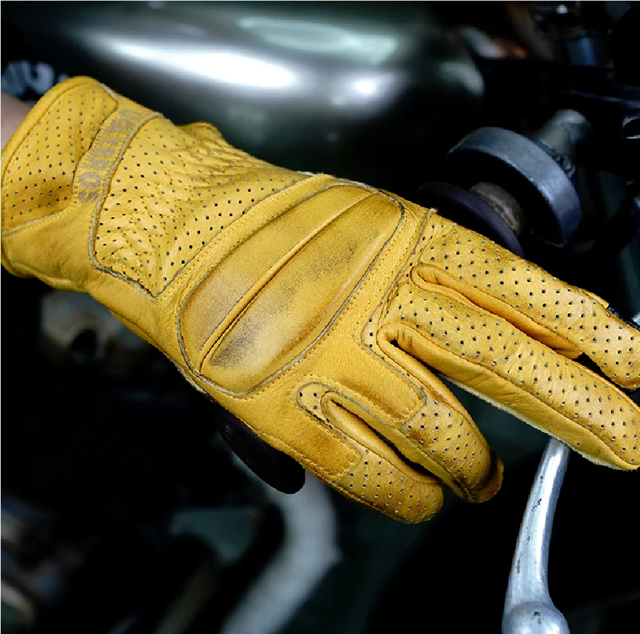 

Uglybros Retro Genuine Leather Motorcycle Scooter Gloves Men Women Touch Screen Outdoor Riding Protective Gloves