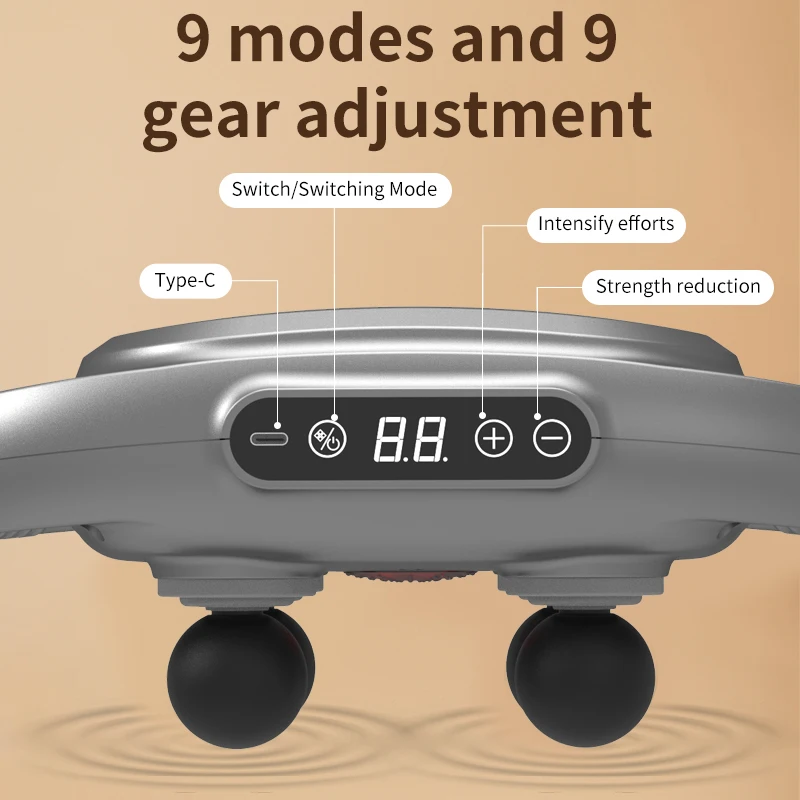 2024 Pistola per fascia portatile a 9 livelli di velocità di vendita calda Comodo display LCD Massaggio dei tessuti profondi con vibrazione Corpo e pistola per massaggio
