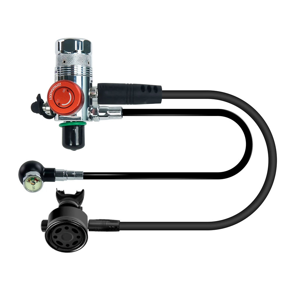 

DEDEPU Diving Nickel-plated Brass First-Stage Regulator, Al-alloy Second-Stage Regulator, Extended Pressure Gauge for M18*1.5