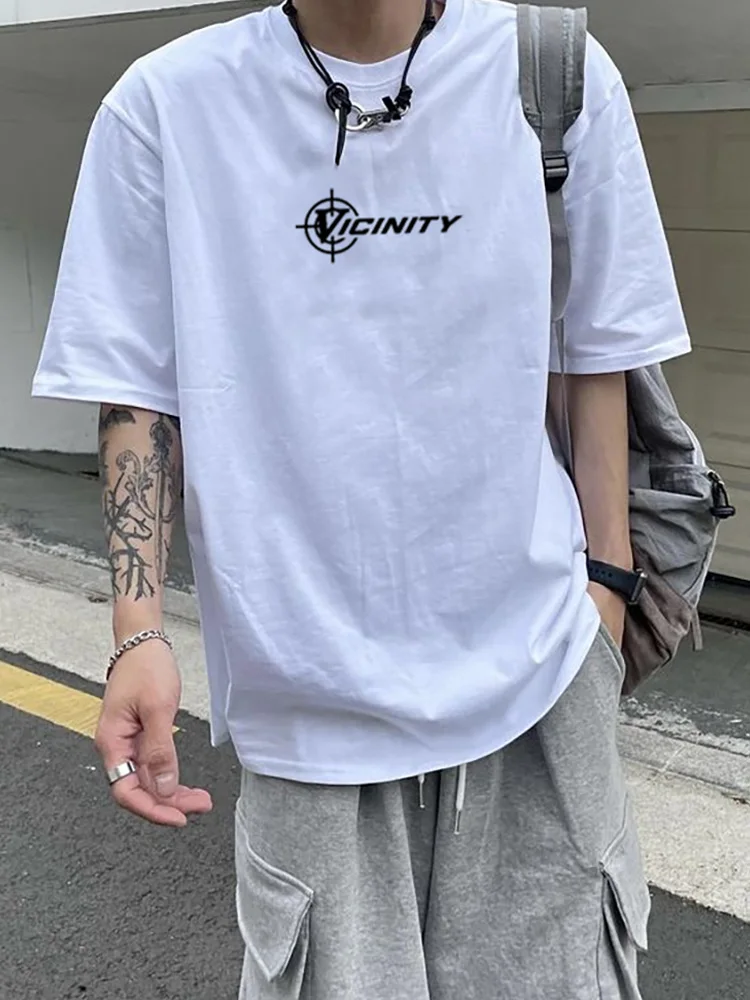 Men Tshirt Oversized Cotton Letter Tees Y2k Tops Kpop Streetwear Korean Fashion Short Sleeve Harajuku Graphic Aesthetic Clothing image 4