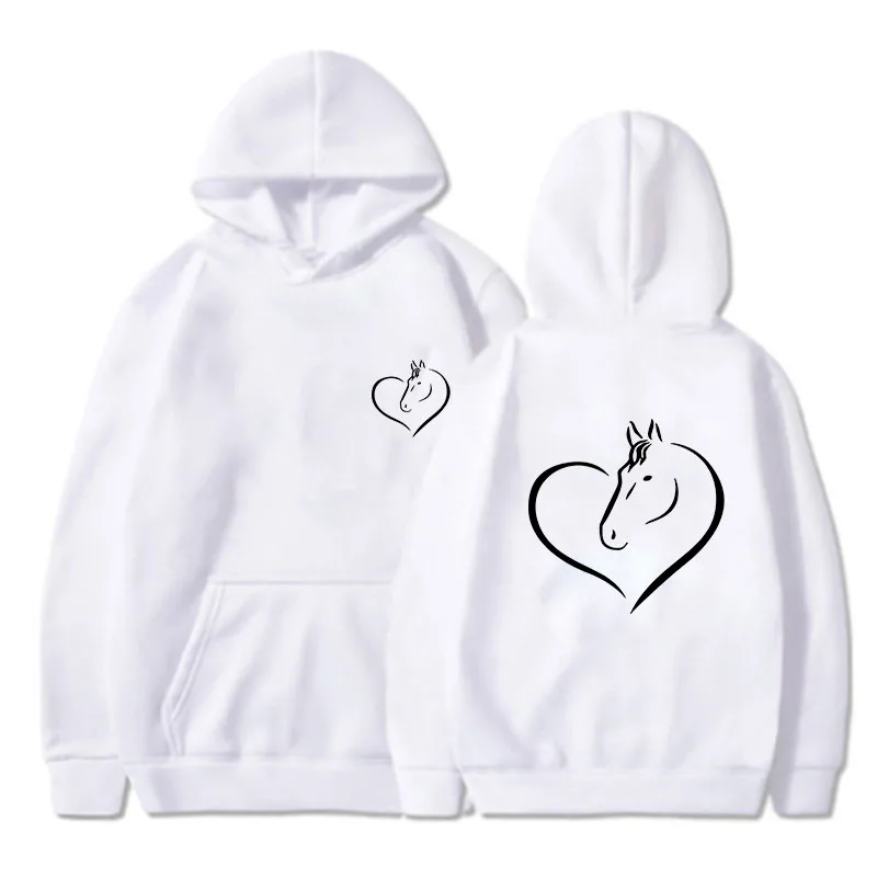 Fashionable women's casual hoodie printed breathable pullover with pockets, creative style long sleeves, Asian sizes
