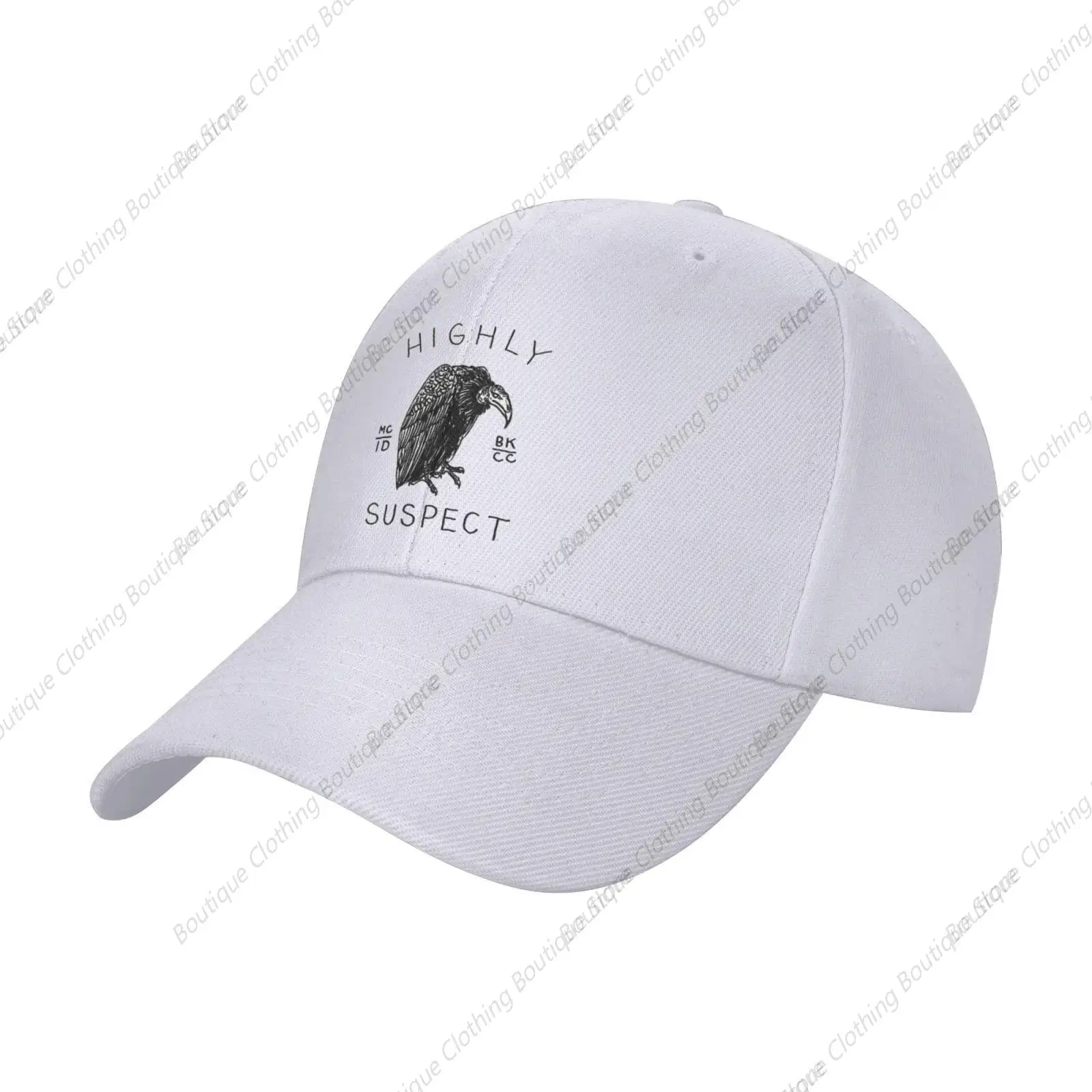 Highly Music and Suspect Baseball Cap Hip Hop Athletic Curved Brim Baseball Hat Cap Dad Hats for Men Women White