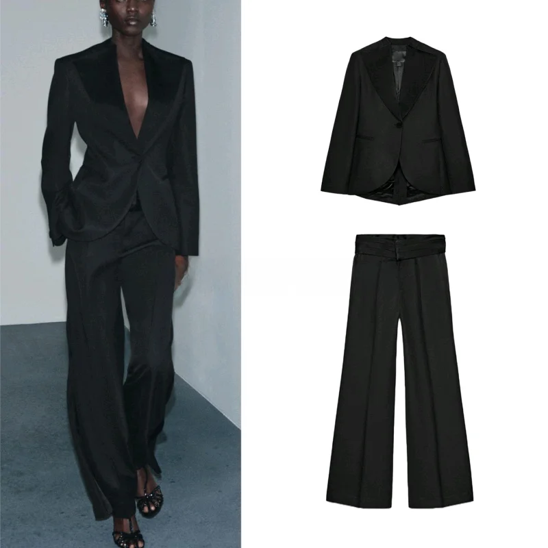 

Приталенный костюм Jaet с отделкой ket и плиссированным дизайном 9735062. Одинаковые брюки с высокой талией 99202. Ele Commute Sle Wint...