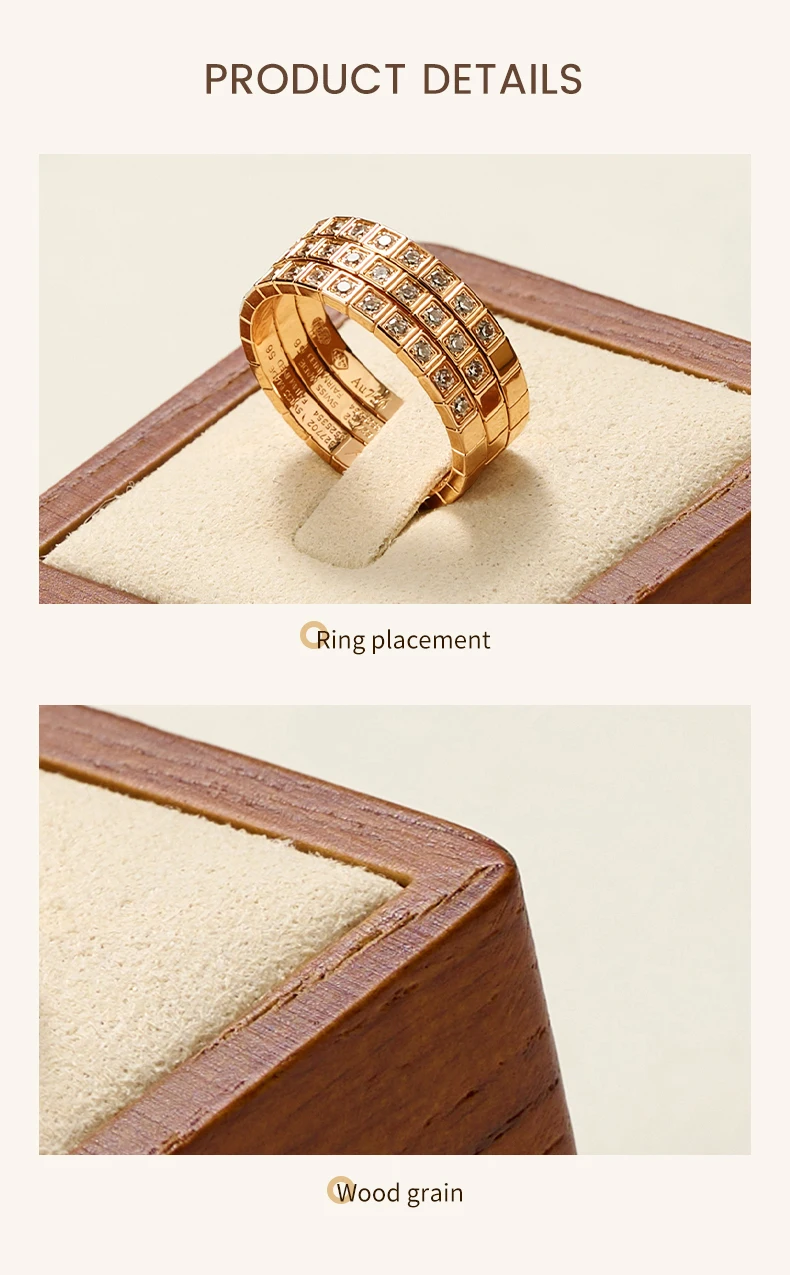 Oirlv Solid Wood Ring Holder,Square Single Ring Display Stand,Showcase Jewelry Display Bear Earrings Bracelet Jewelry Holder