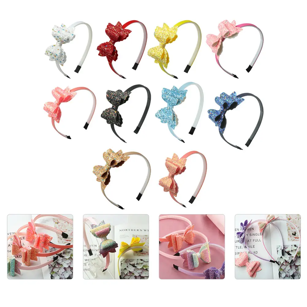 

10 Pcs Hair Hoops Kids Headdress Glitter Party Headb Decor Elegant Accessories Kids Headdress Little Girl Fashion