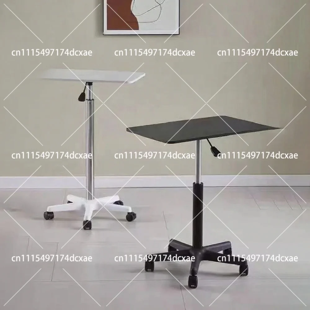 Height Adjustable Mobile Desk with Wheels, Overbed Standing Laptop Workstation for Home Office and Live Streaming