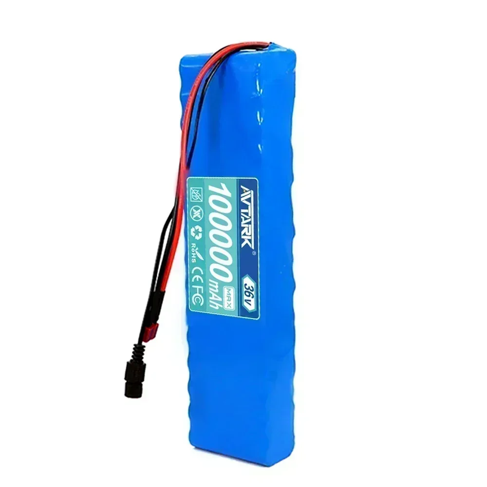 36V 36Ah Rechargeable Lithium Battery Pack 18650 10S3P 500W Power Modified 36V Electric Scooter Battery with BMS, SYP XT60 JST