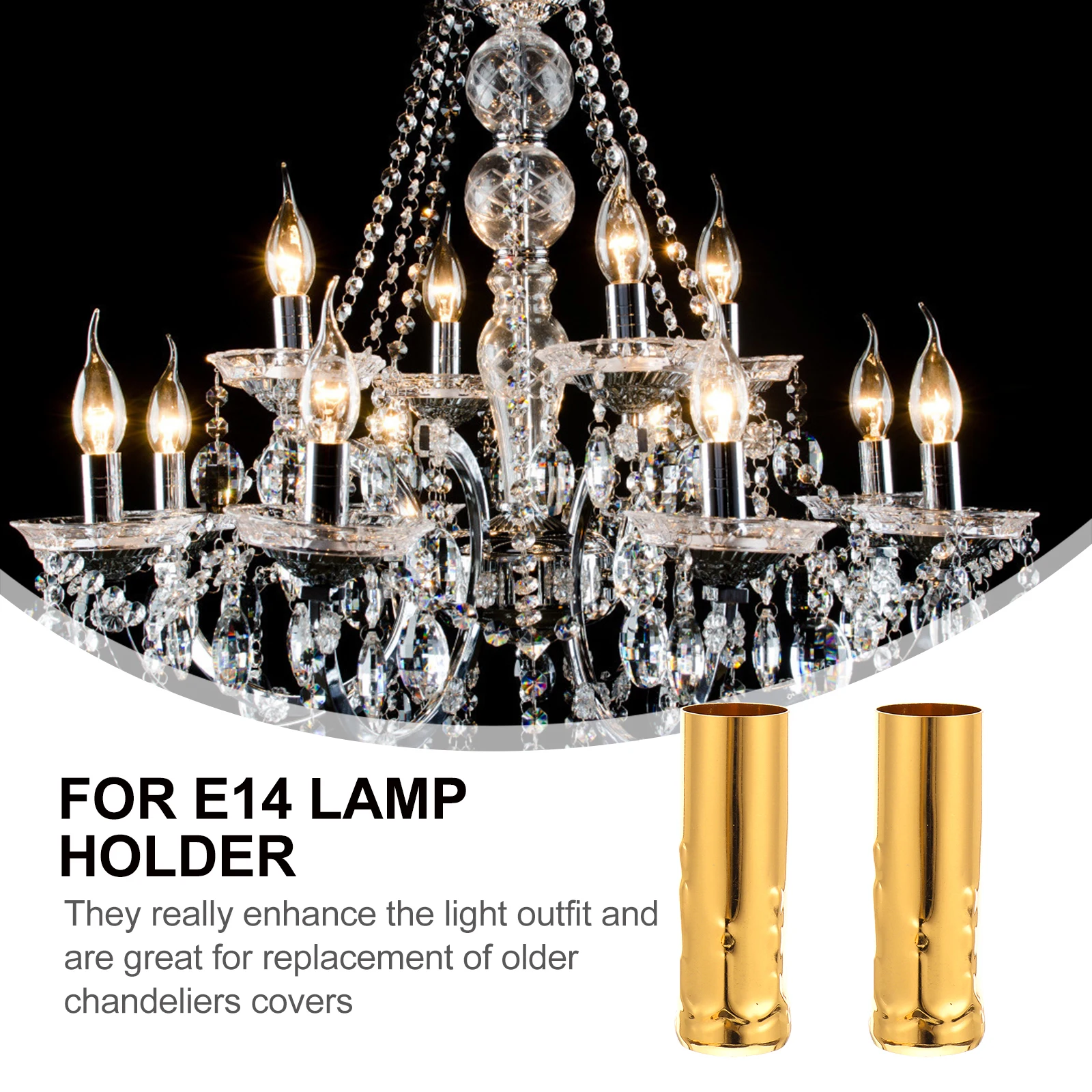 

Crystal Chandelier Covers Lamp Holder Tube Tapered Golden Iron Base Sleeve Bulb European Retro Style