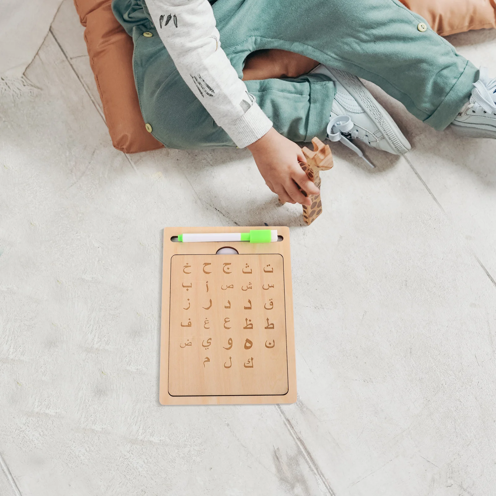 1Set Holz Arabisch Alphabet Tracing Board Natürliche Holz Schreiben Praxis Für Kinder Multifunktionale Lernen Werkzeug Puzzle Spiel