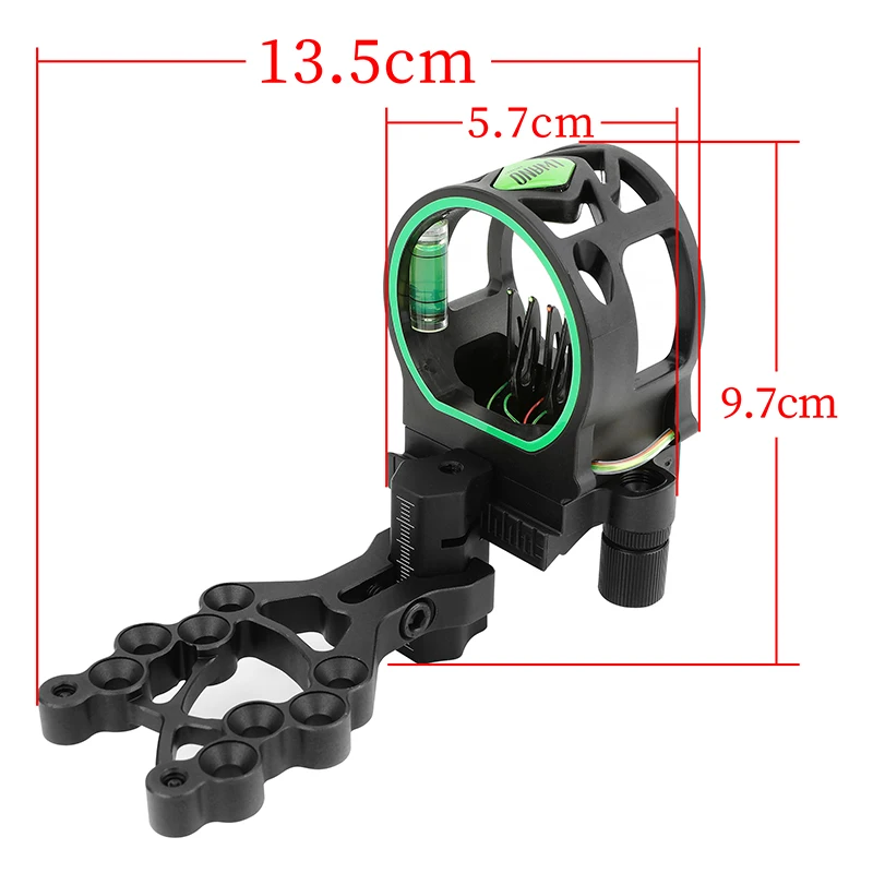 5 Pins Bow Sight Aluminum Alloy Left Right Hand Adjustable Compound Recurve Bow Sight for Bow and Arrow Archery Accessories