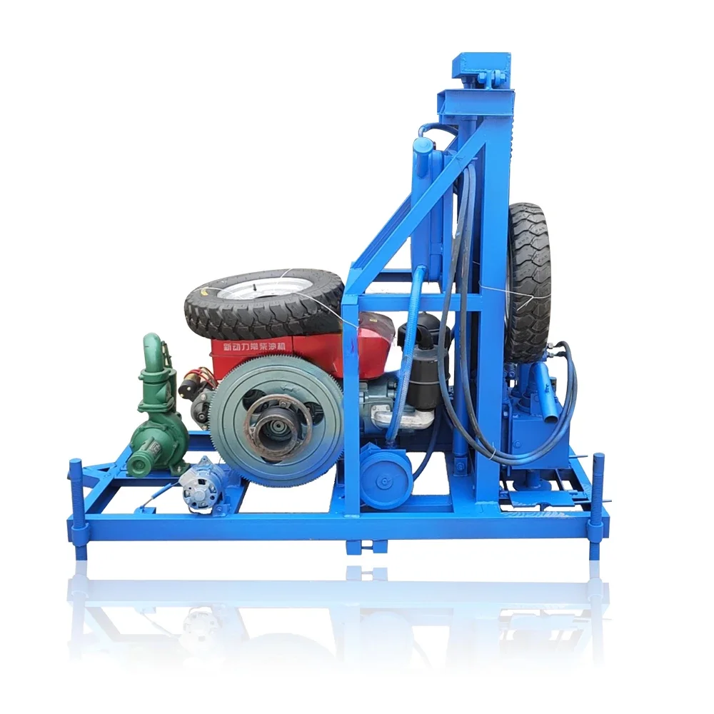 Table Water Drilling Rig Machine Portable Well Drilling Machines Used Wheels Mounted Digger Rotary 120 M Deep Rig for Water Well