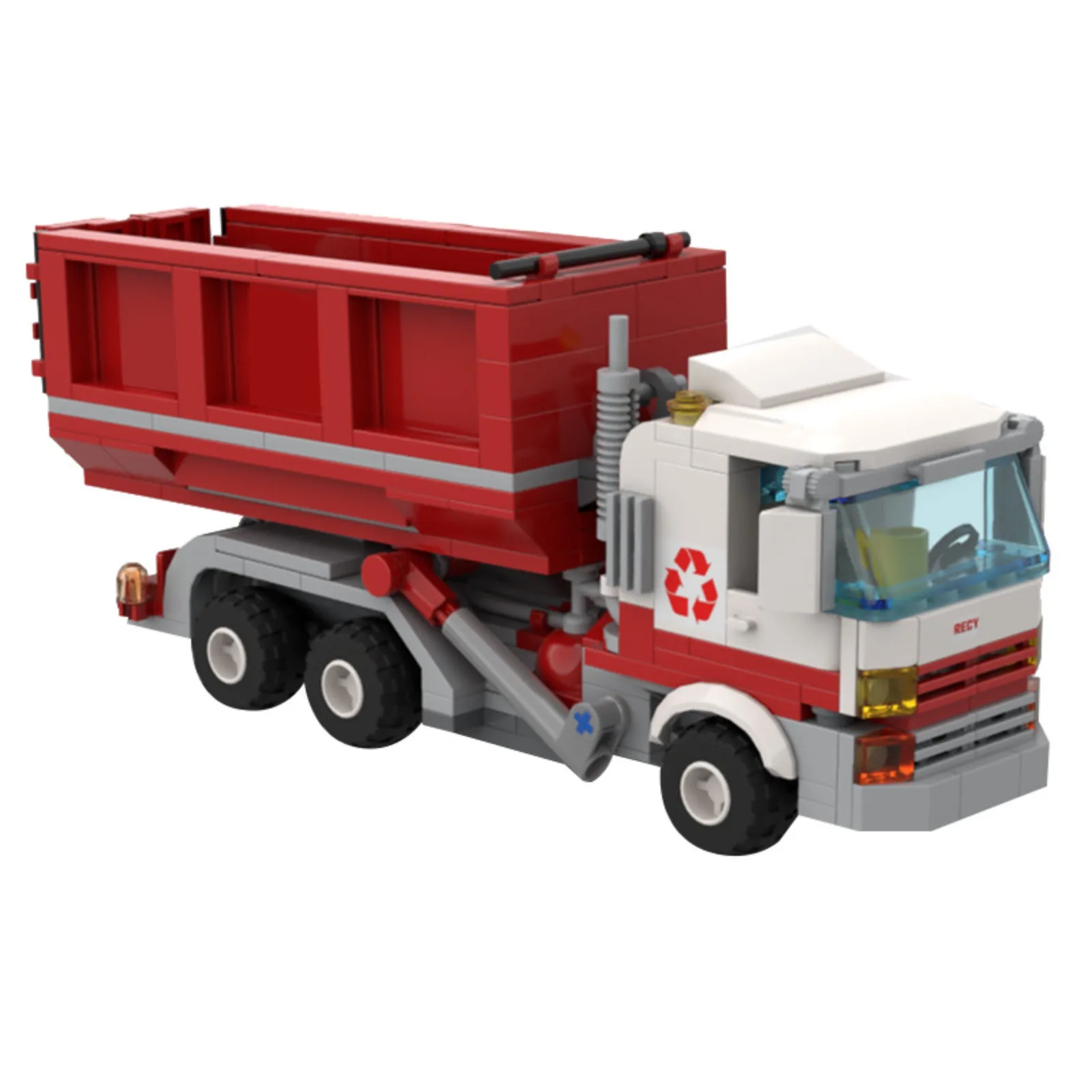 

MOC Building Blocks Compatible with LEGOed 94056 Red Truck Creative Toy Set Engineering Vehicle Transport Garbage Truck for Kids