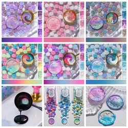 4-Color Mix 200pcs/pack Aurora Mixed Flame Sealer Wax Flower Sunflower Glitter Polarized Flame Sealer Sealer Wax for Sealing