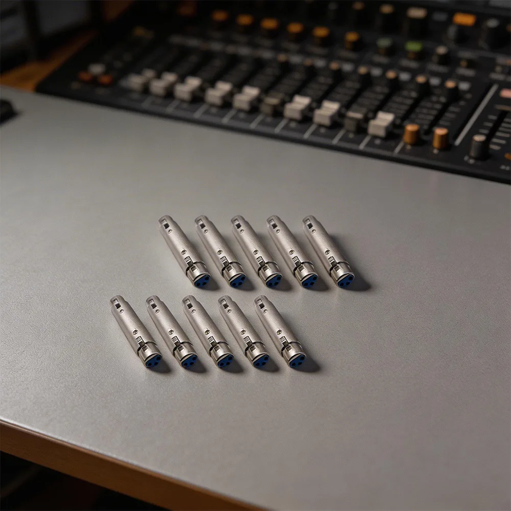 10pcs XLR 3-Pin Audio Adapter for Signal Routing Between Microphones Audio Processors and Output Amplification Stages