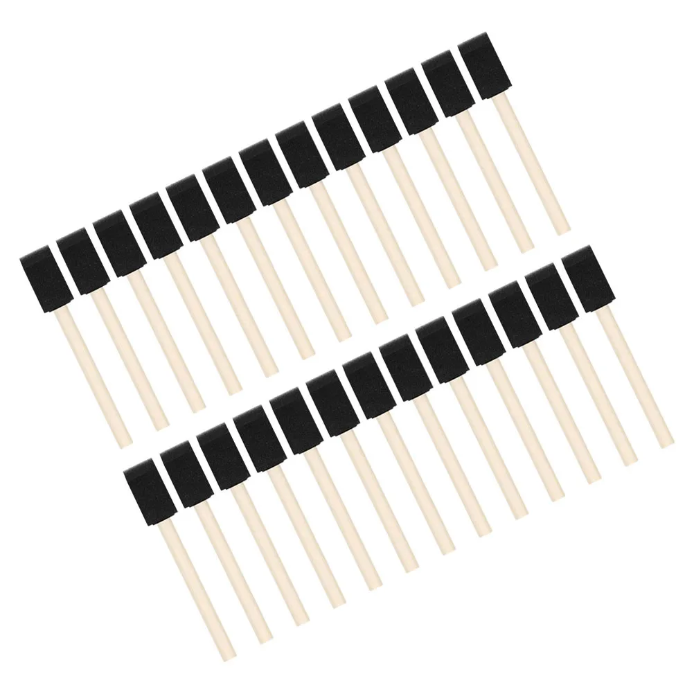 

40Pcs Foam Sponge Brushes Wooden Handle Easy Grip DIY Painting Stuff Art Sponges for Crafts Foams Paint Painting Tool