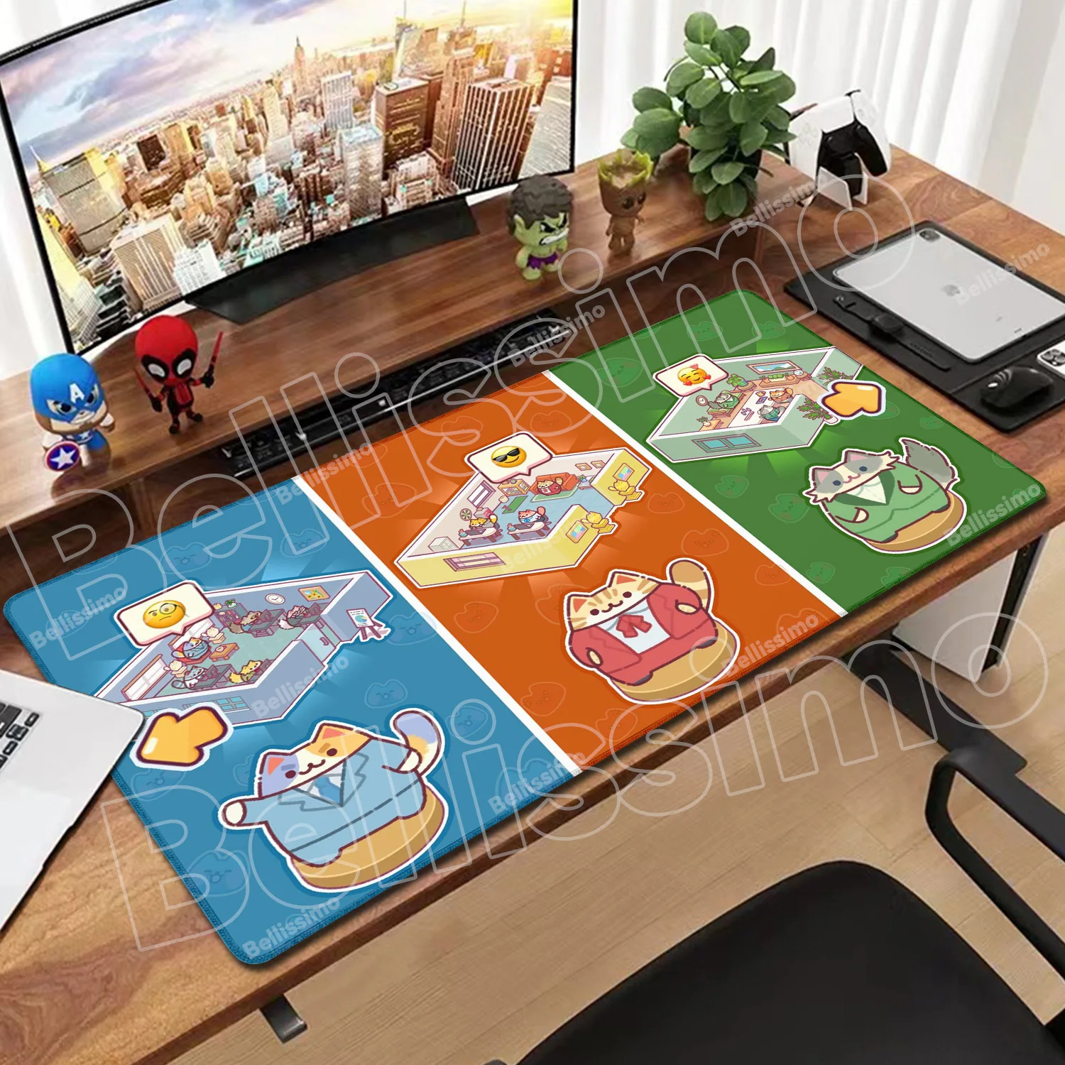 

Hot selling item Cute Cat 400x900mm Mousepad New Arrivals Large Gaming XXL Gamer Mouse mat Size For PC Accessory Keyboards Mats