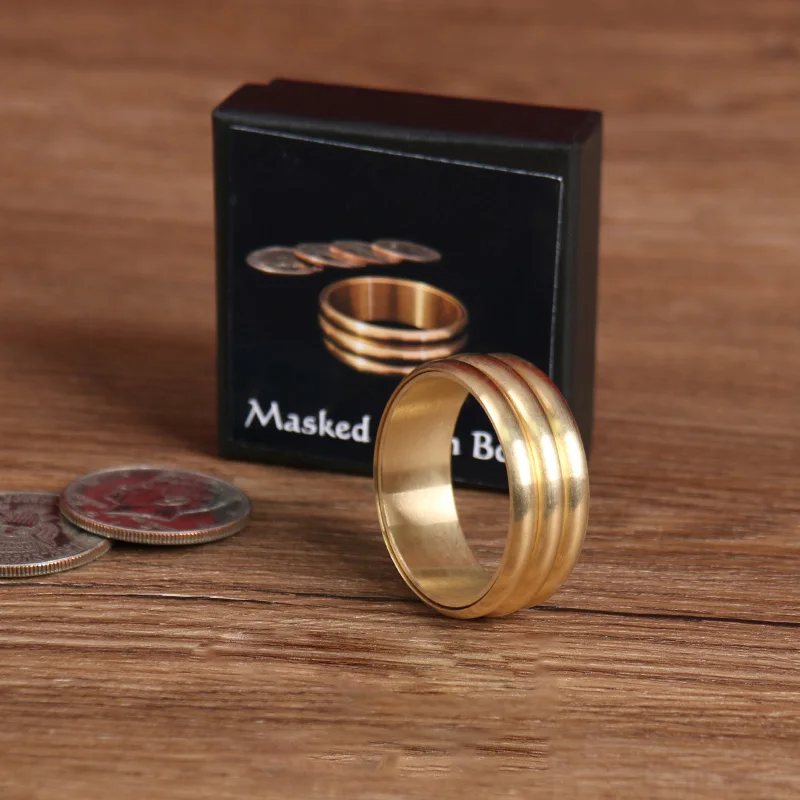 Masked Coin Box Magic Tricks Close Up Coin Appear Magic Magician Illusions Gimmick Props Mentalism Produce Coin Drum Box Magica