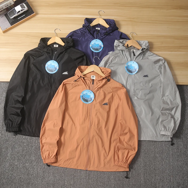 

Lightweight Breathable Qui-Dry Outdoor Sports Jaet for Couples Summer Youth Faion Urban Sle Long Sve Hooded Skin C...