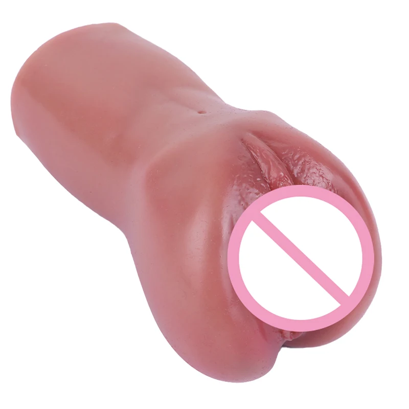 16*8.2cm Nude Small Ass Artificial Vagina Simulate Puffy Pussy Long-Labia Male Masturbator Adult Sex Toys for Men Penis Massager
