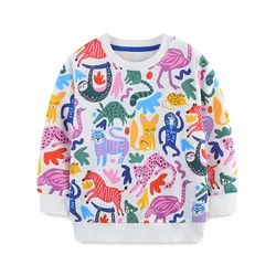 Jumping Meters 2-7T New Arrival Boys Girls Sweatshirts Autumn Spring Kids Clothes Hot Selling Sport Baby Shirts Tops Animals