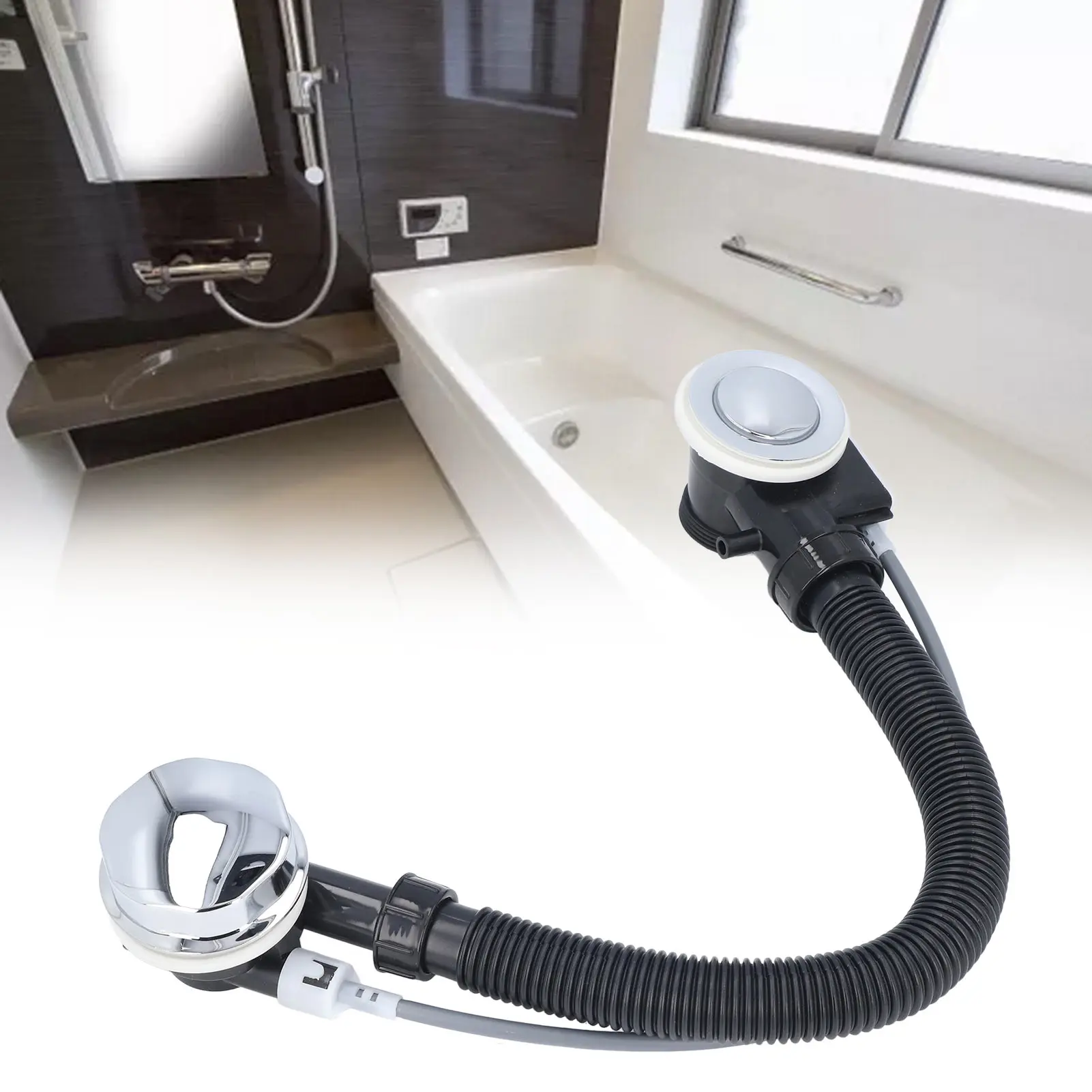 

Bathtub Overflow Drainer Concealed Flexible SPA Bathtub Overflow Drain Pipe for Kitchen Bathroom Massage Bathtub Drain Pipe