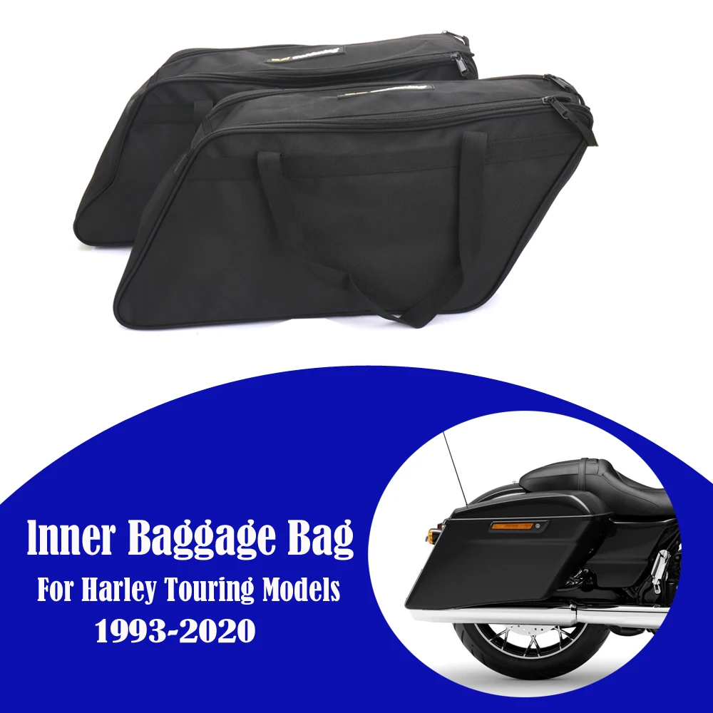 

Motorcycle Black Saddle Bag Luggage Rack Liner Saddlebag For 1993-2023 Harley Touring Road King Electra Street Glide Ultra Tour