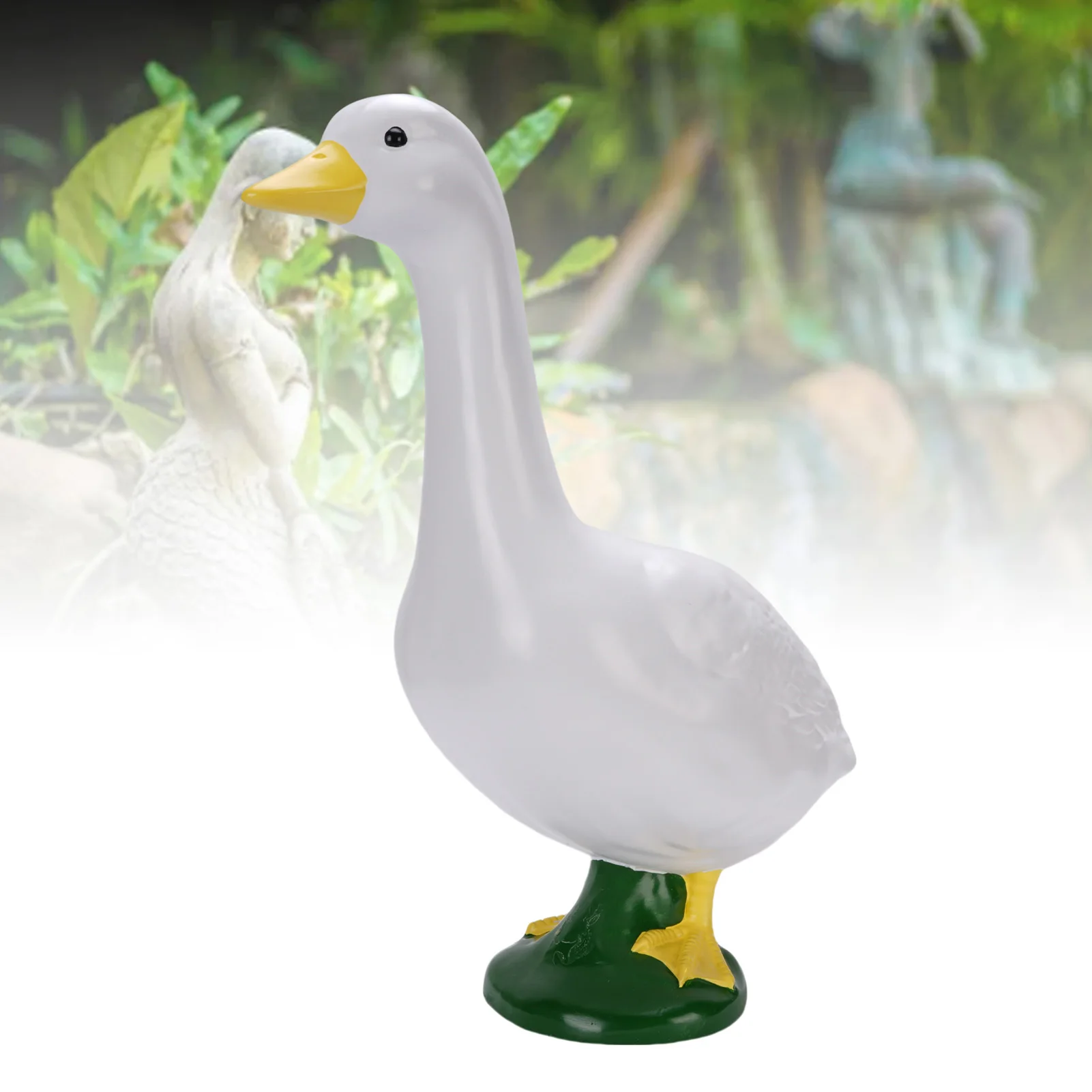 

Садовая статуя гуся, реалистичная смола, большой размер, белый гусь, скульптура, украшение для бассейна, двора, наружное украшение