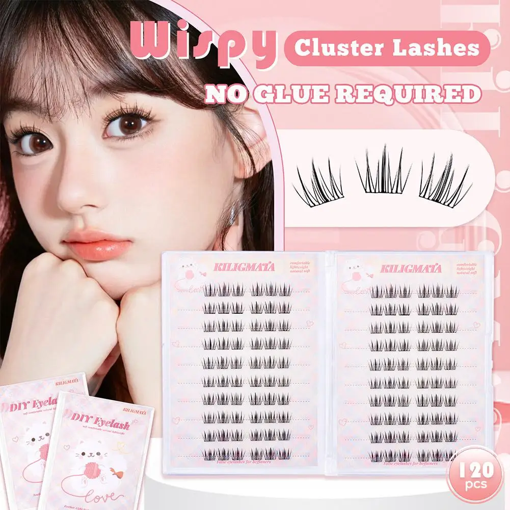

No Glue Needed Idol False Eyelashes Korean Girls' Style DIY False Large Natural Lash Wispy Eyelashes Capacity Extension N5R5