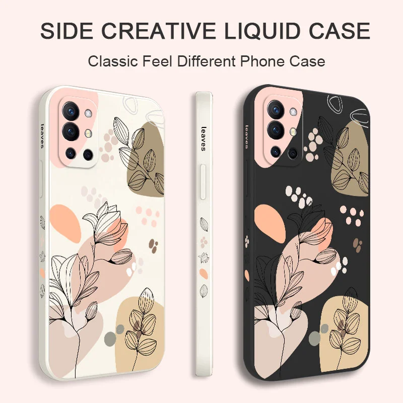 Abstract Plants Phone Case For Oneplus 12 12R 11 11R 10 10R 9R 9RT 9 8T 8 7 7T Pro 5G Liquid Silicone Cover