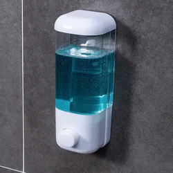 Dispensador de jabón de 500ML para baño, sistema de soporte para champú y loción, montaje en pared, no perforado, para Hotel