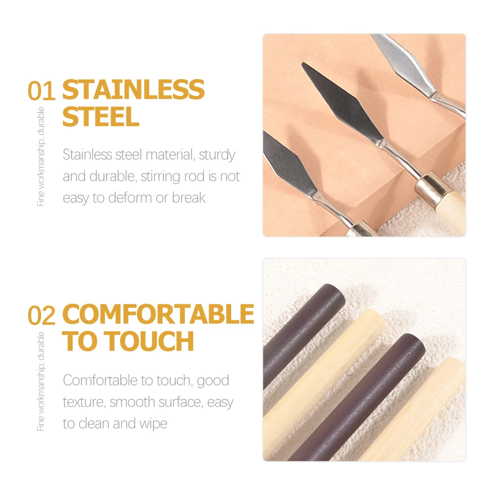 

6pcs Stainless Steel Mixing Spatula For Nail Polish Pigments Foundation Stirring Rod Makeup Tools Glue Spatulas Paint