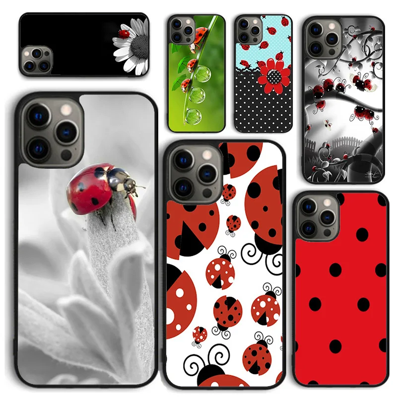 Lady Bugs Phone Case for iPhone 16 15 14 12 13 mini PLUS X XS XR 11 PRO MAX Back Cover Fundas Shell