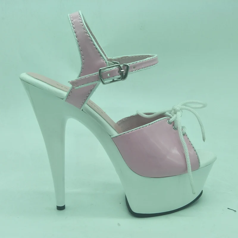 LAIJIANJINXIA New PU Sexy Exotic Pole Dancing Shoes Summer Women Sandals 15CM High Heels Buckle Strap Size 34-46 H266