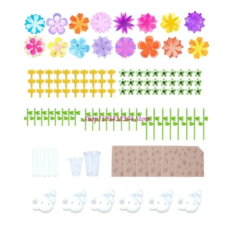  Colorful Plastic Press Flower Craft Kits Flower Making Machine Toy For Classroom