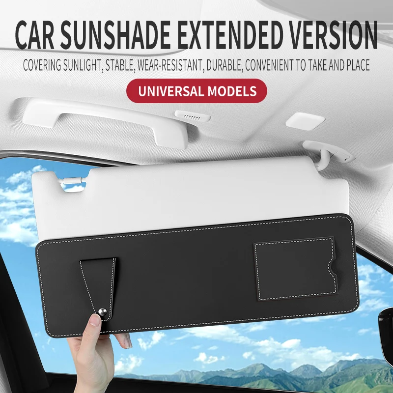 Car Visor Extender Anti-Glare Adjustable Car Sunshade Extender Universal Auto Sun Visor Extension Accessories Can Store Sundries