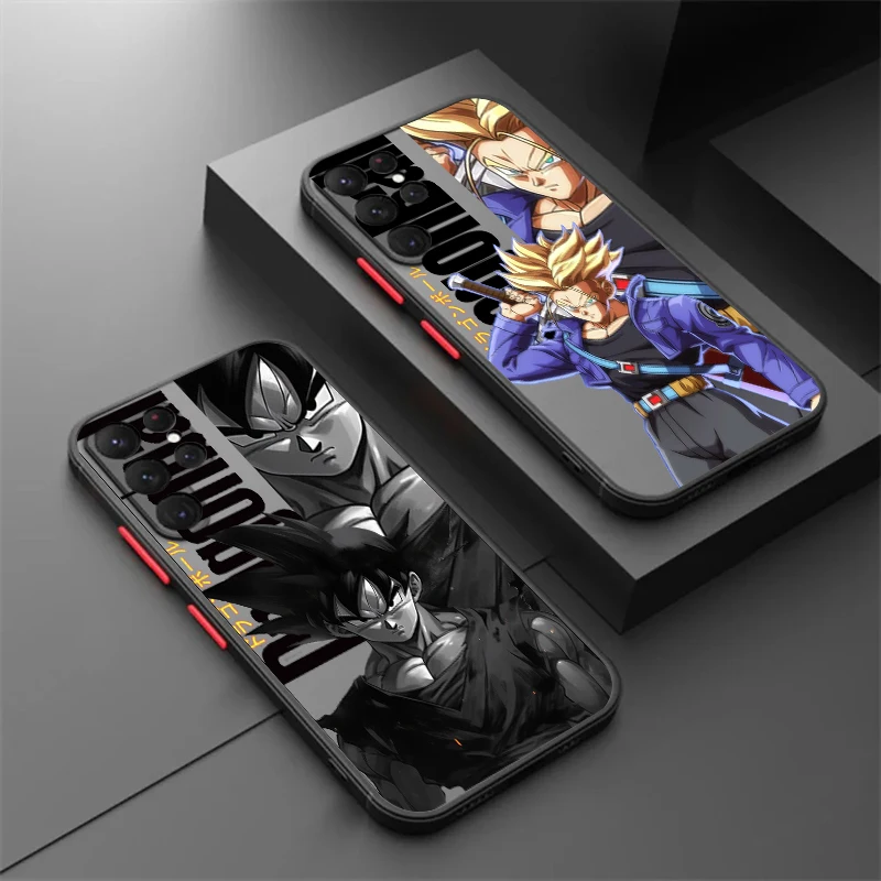 D-Dragon Ball Gohan Goku Frosted Translucent For Samsung Galaxy S24 S23 S22 S21 S20 FE S10 S9 S8 Plus Ultra Pro 5G Matte