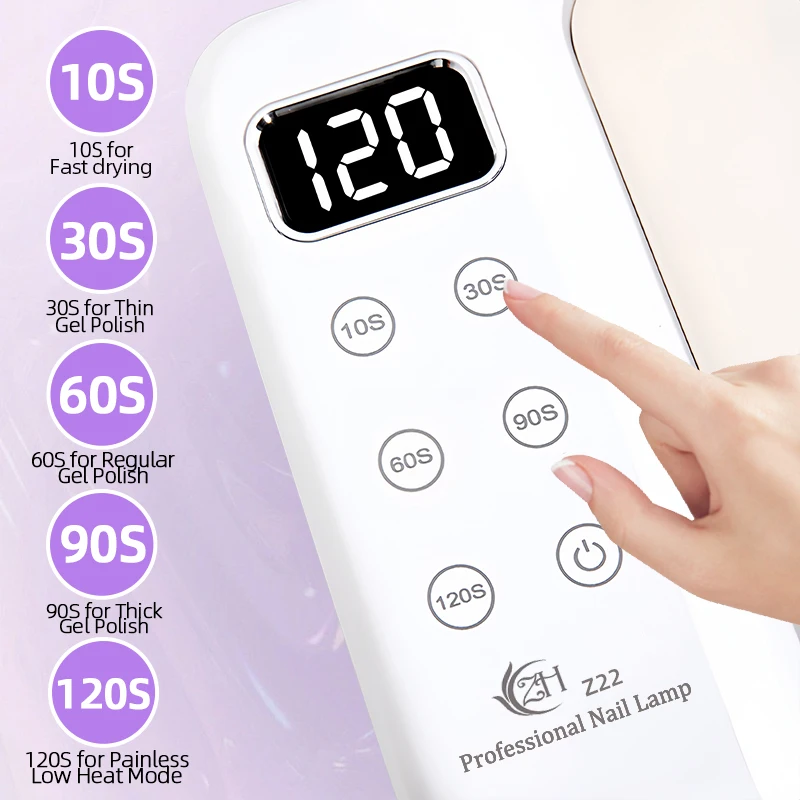 UV LEDネイルランプ,マニキュアドライヤー,速乾性,ハンドピロー付きプロフェッショナル,300W