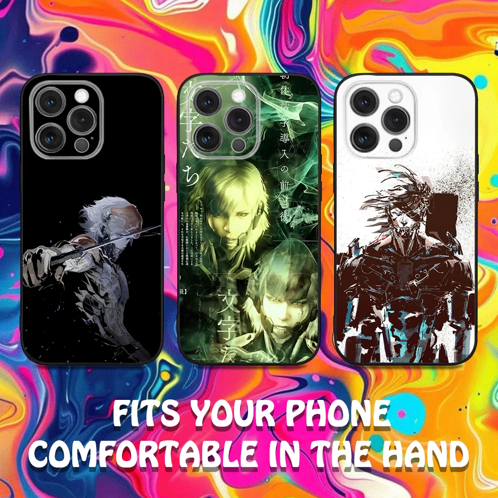 

Raiden M-Metal G-Gear Phone Case For iPhone 16,15,14,13,12,11,Pro,Max,Plus,X,XS,SE,E,Mini,Soft Silicone Black Case