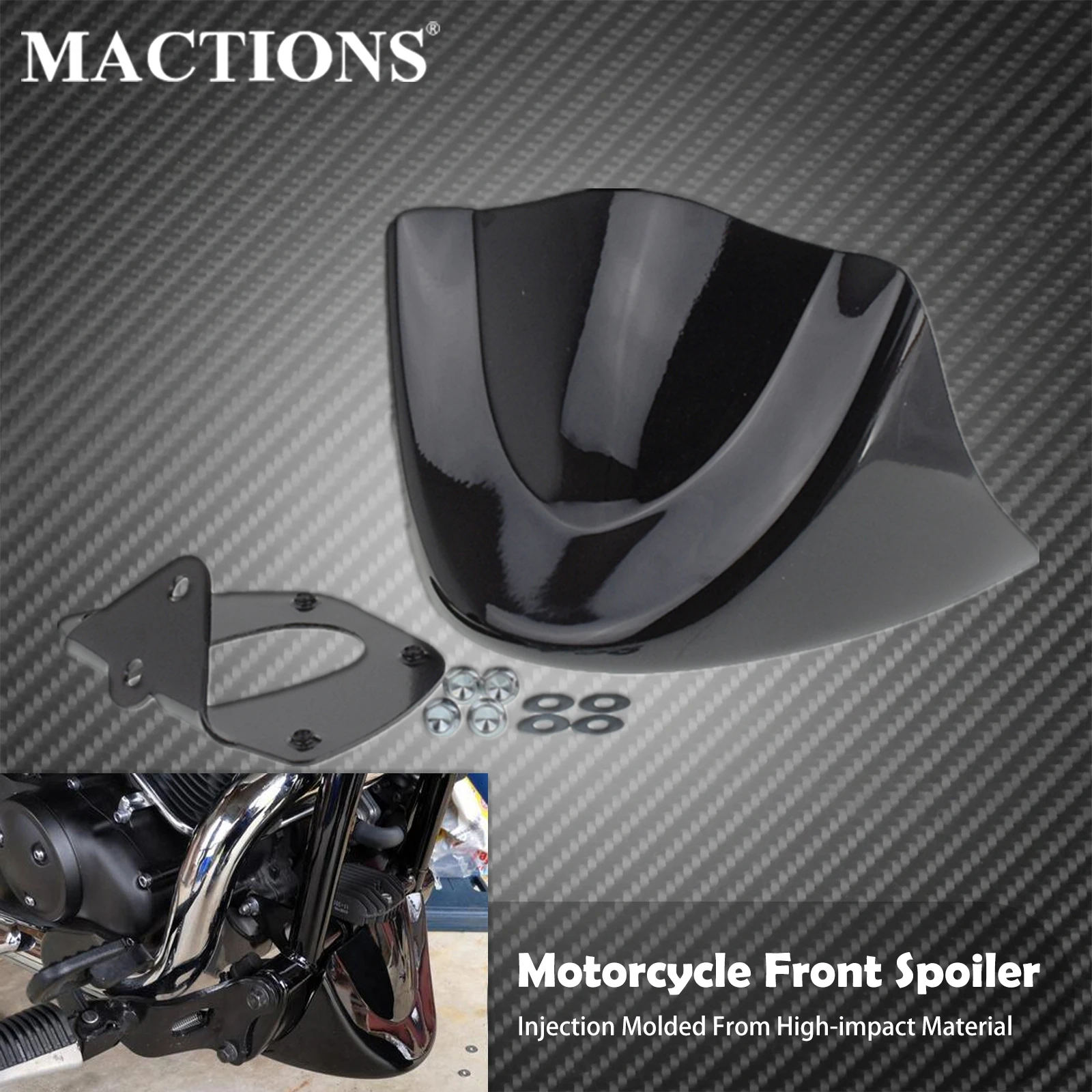 

Motorcycle Front Chin Spoiler Lower Air Dam Fairing Cover Gloss Black For Harley Dyna Fat Bob StreetBob Wide Glide FXD 2006-2017