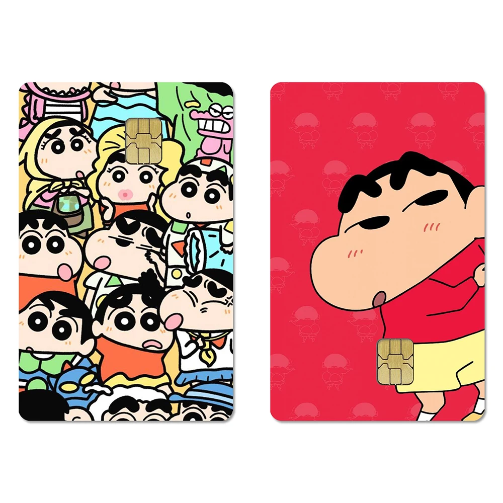 Anime Crayon Shin Chan Credit Card Skin Stickers Nohara Hirosh for Bank Card Bus Metro Card Sticker Waterproof Decoration Gift