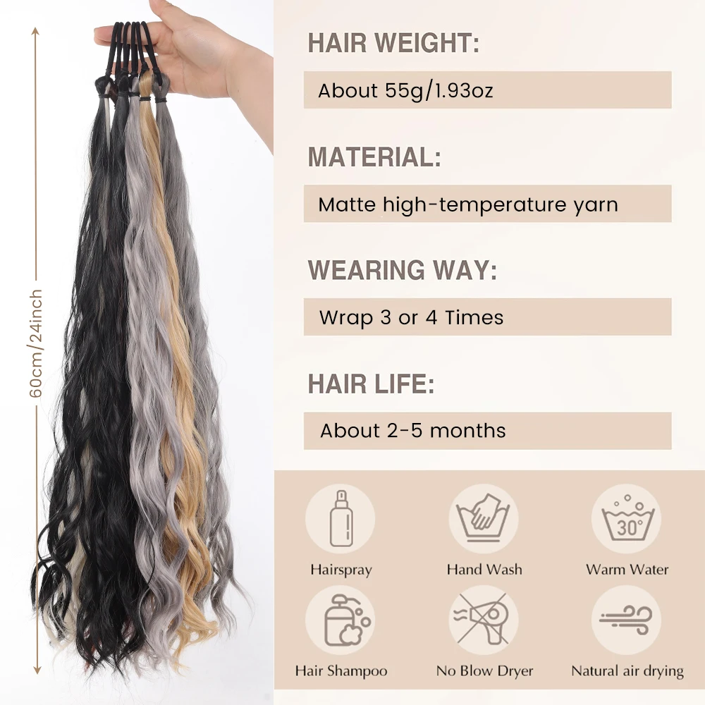 Synthetic Hair Bun Chignon Hairpieces Self-Winding Ball Hair Bundle Female DIY Bun Hair Bundle To Increase Hair Messy Dount