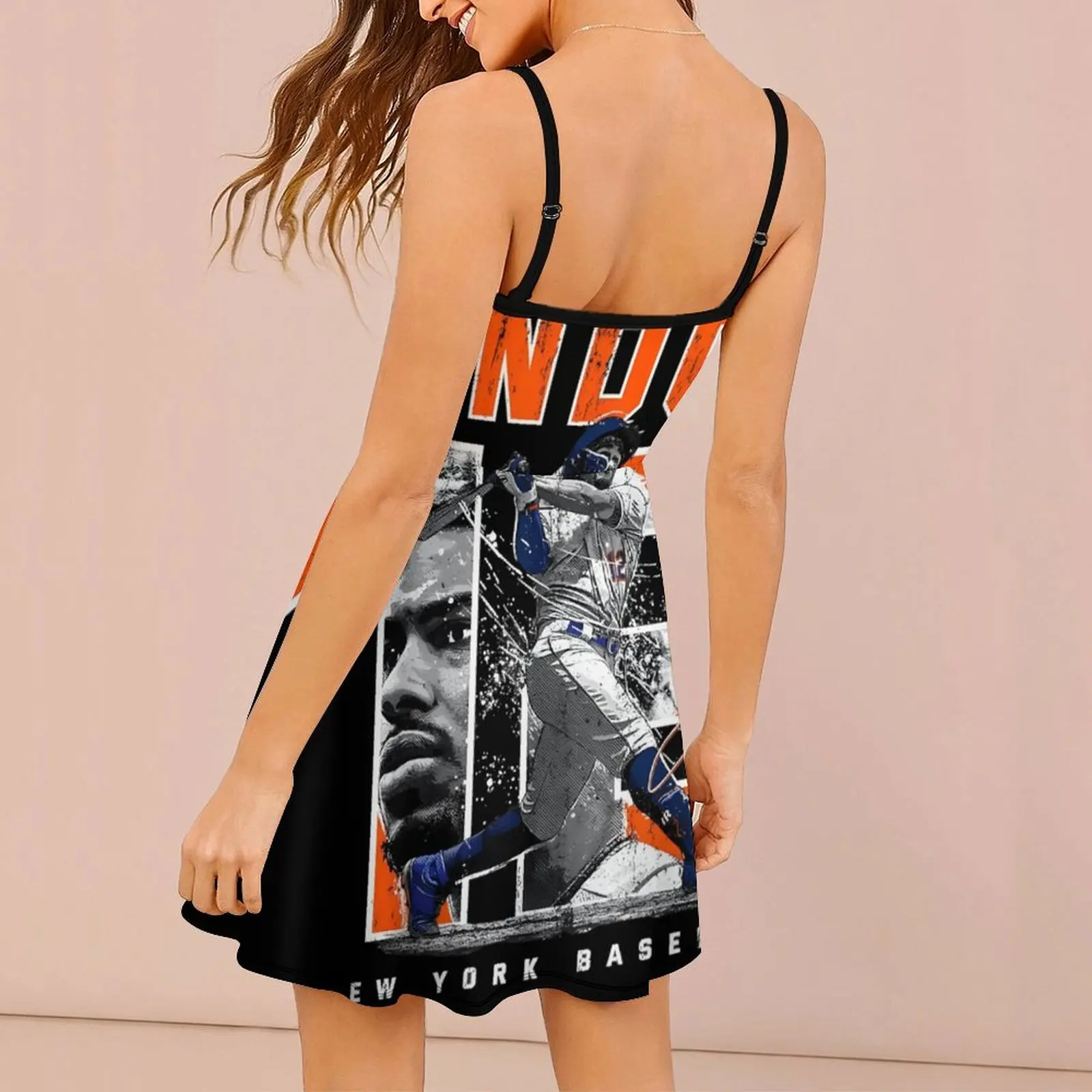 Sexy Lindor New York Baseball Art Women's Sling Dress Clubs Woman's Clothing Suspender Dress Creative