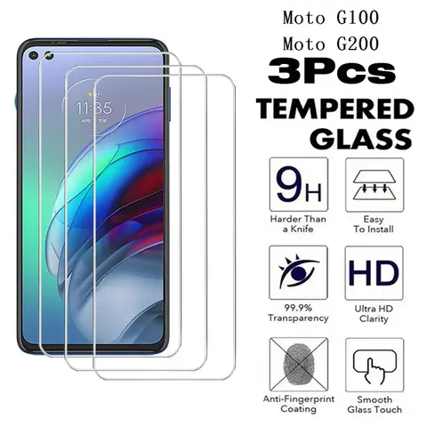 3 szt. Szkło hartowane 9H do folii zabezpieczającej ekran Motorola MOTO G100 G200 5G