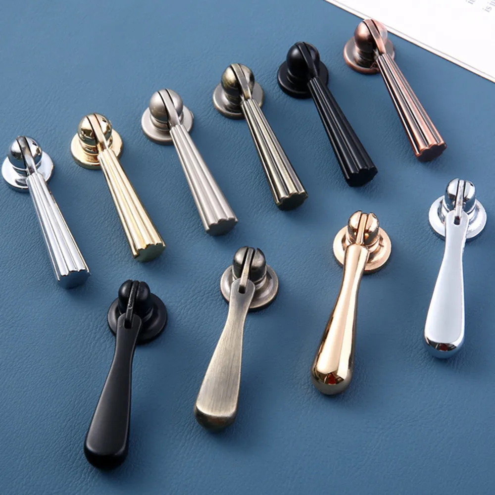 Modern Simple Drop Mobile Pendant Silver Gold Drawer Shoe Cabinet Knob Retro Style Bronze Antique Copper Cupboard Dresser Handle