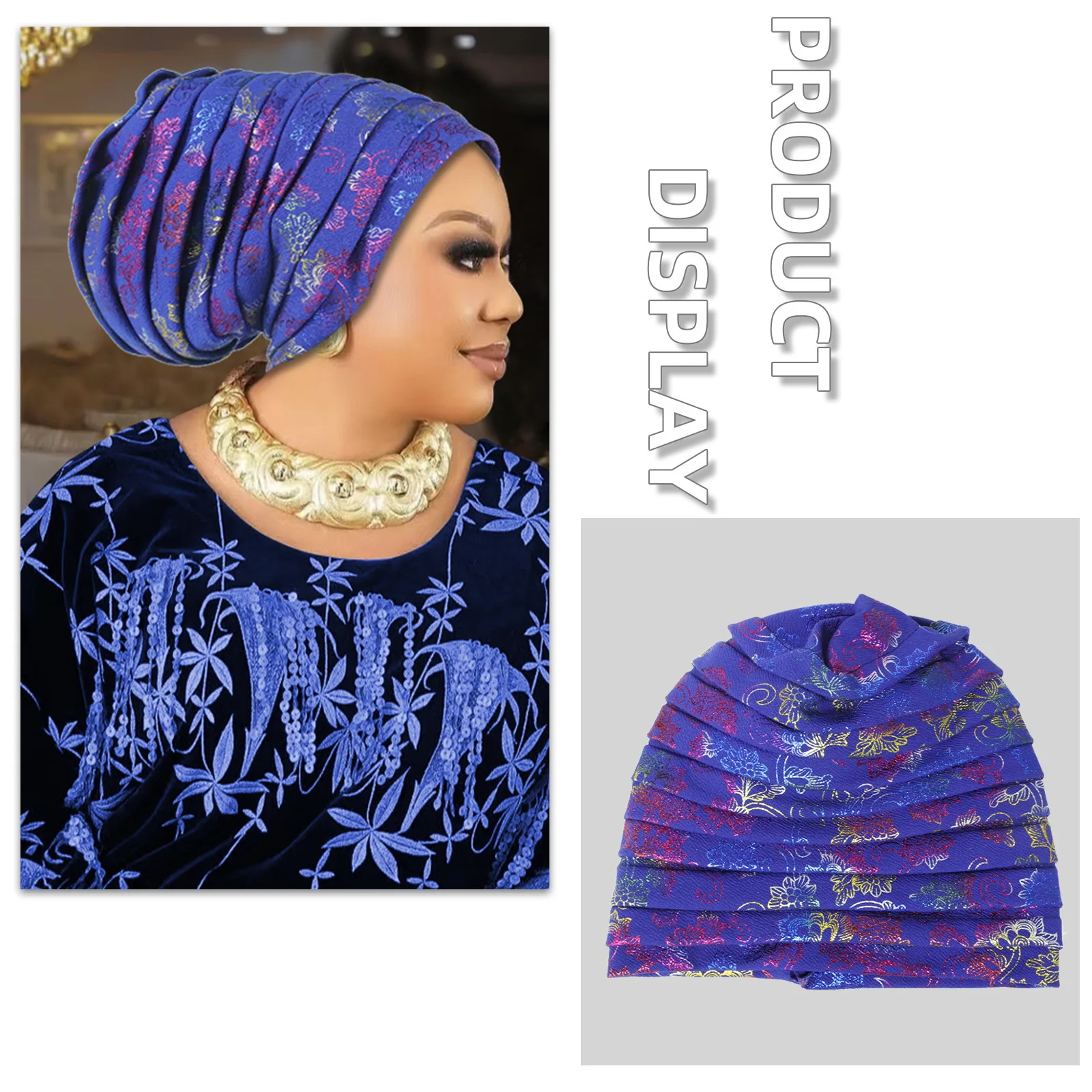 Glitzernde Ganzkörper-Turban-Kappe für Frauen, 2025, Damen-Kopfwickel, muslimisches Kopftuch, Hut, Turbante Mujer, afrikanische Kopfbedeckung – Detail 5