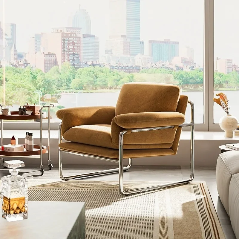 Medieval household use, minimalist light luxury negotiation chair, balcony lazy leisure recliner, living room single chair
